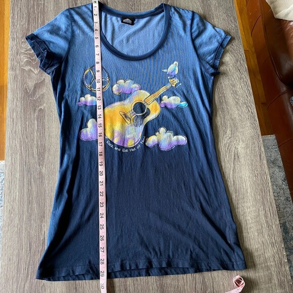 Rock and Roll Hall of Fame PEACE & DOVE Navy Ombre T-Shirt Woman’s Fitted XL - Picture 10 of 10